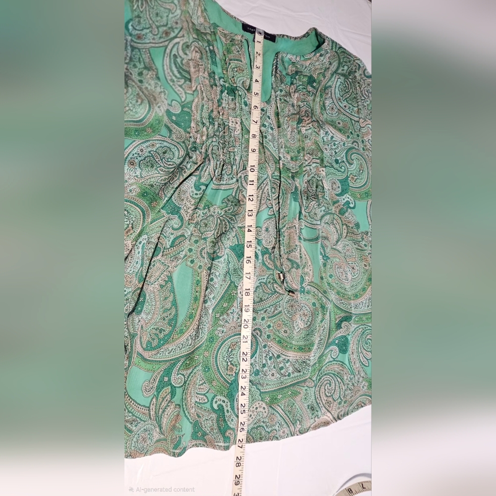 Tommy Hilfiger Pintuck Pleat Paisley Blouse Size 2X - Picture 9 of 15